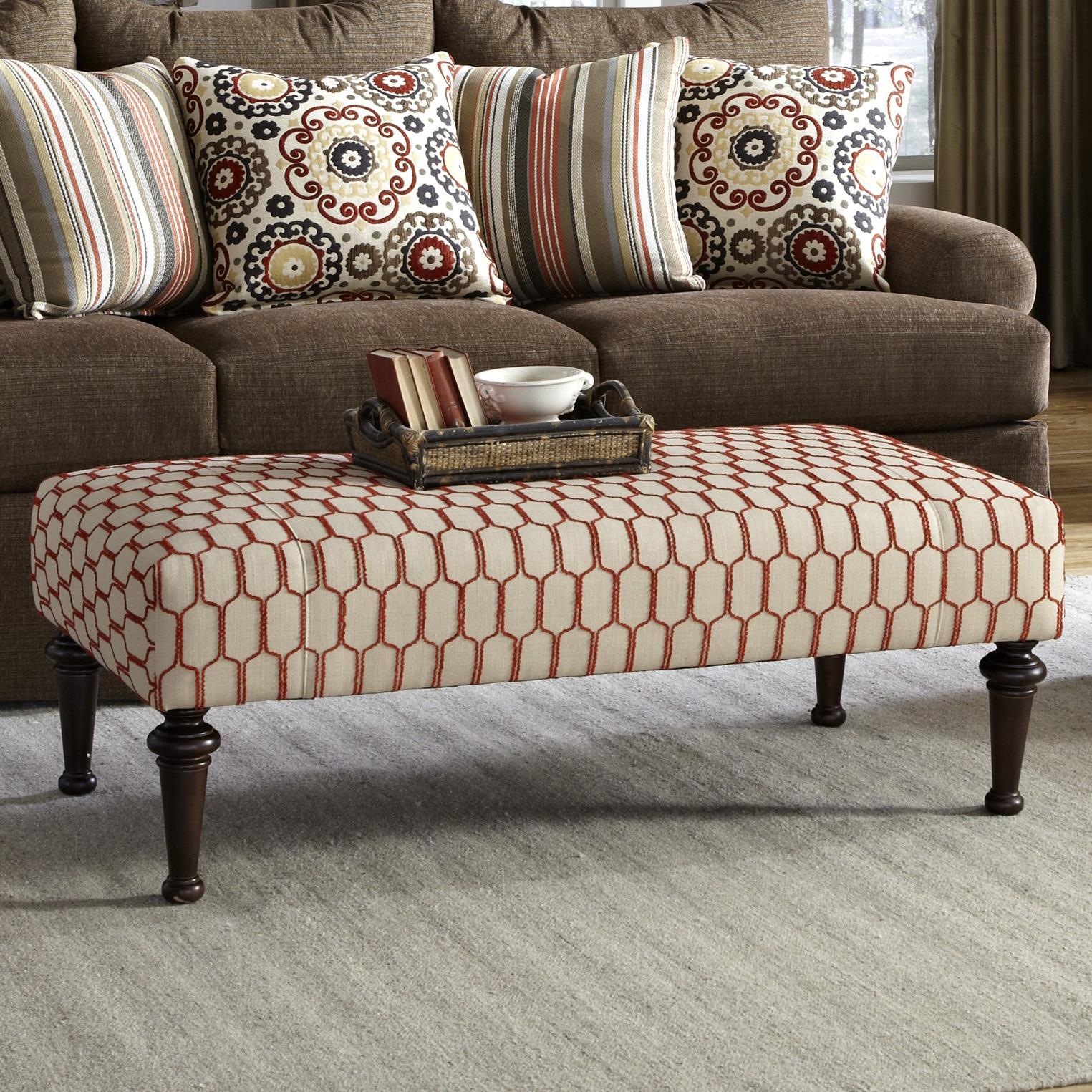 Striped store cocktail ottoman